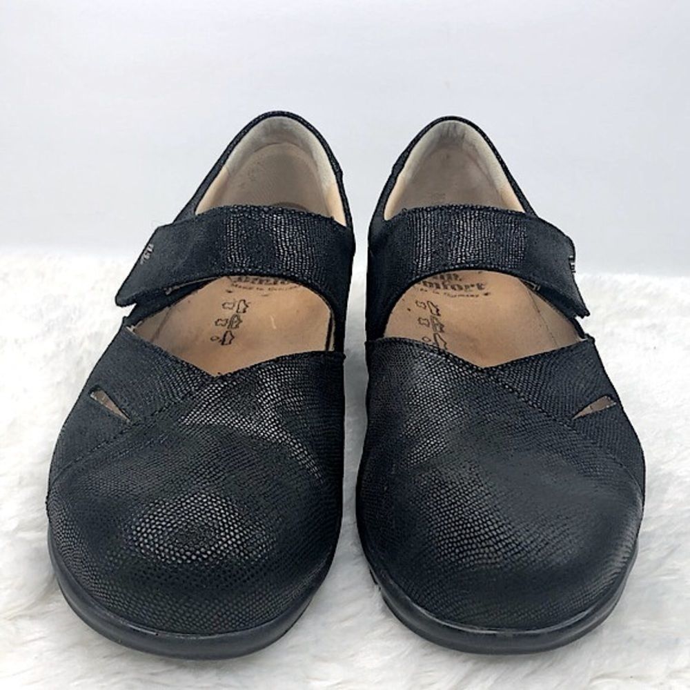 FINN COMFORT Aquila Black Leather Mary Jane Sz 8 -8.5